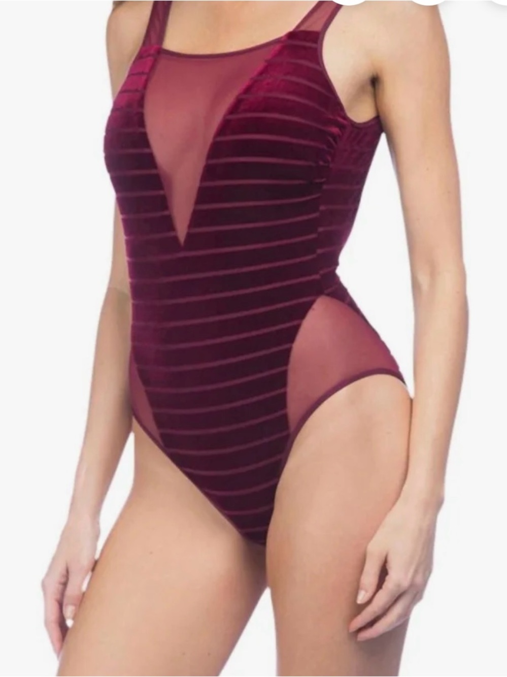 Kenneth Cole Women's Velvet & Mesh One Piece Swimsuit Brand new size XL